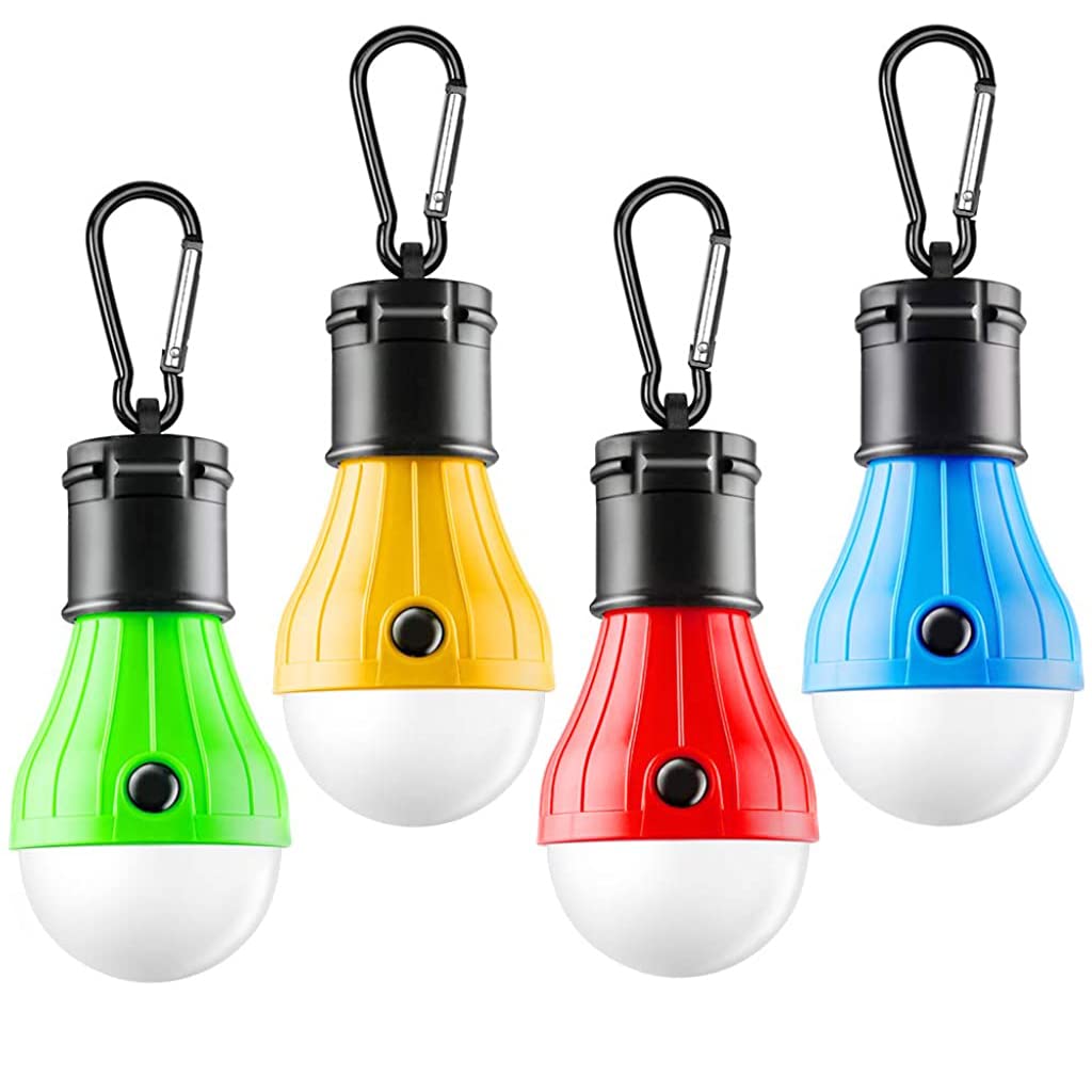 Proberos 4pack Camp Light with Carabiner, Battery LED Light Portable Lamp Emergency Lights for Camping Hiking Outdoor Home, Battery Powered(Battery Not Included) Proberos 4pack Camp Light with Carabiner, Battery LED Light Portable Lamp Emergency Lights for Camping Hiking Outdoor Home, Battery Powered(Battery Not Included)